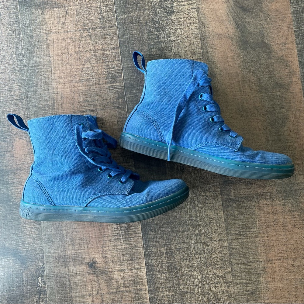 Dr. Martens Blue Canvas Boots
